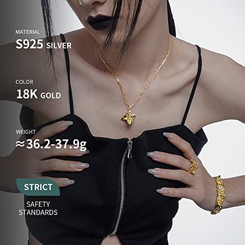 Women 925 Sterling Silver Fashion Gold Plated Bangle Handmade Jewelry Adjustable Cuff Bracelet For Girls Wedding 18K Gold #TOP2