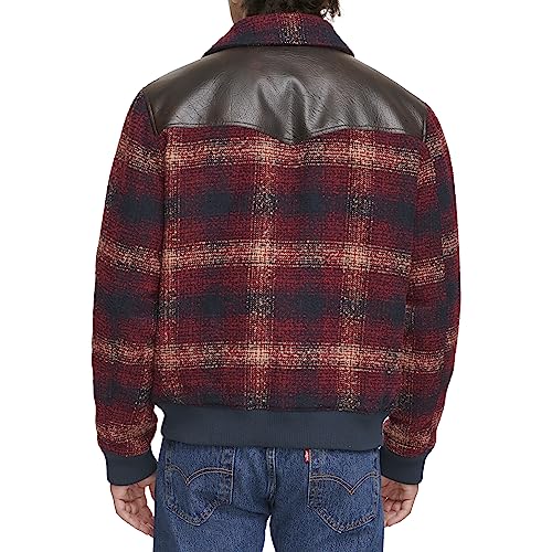 Image of Levi's Men's Mixed Media Western Plaid Bomber Jacket