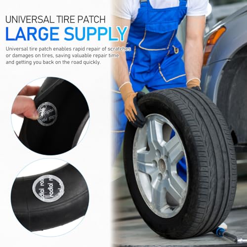 Image of ULTECHNOVO Heavy Duty Tire Repair Patches 90 Pcs 2.28 Inch Round High Temperature Rubber Puncture Patch Kit for Car Motorcycle Truck Tube Repair