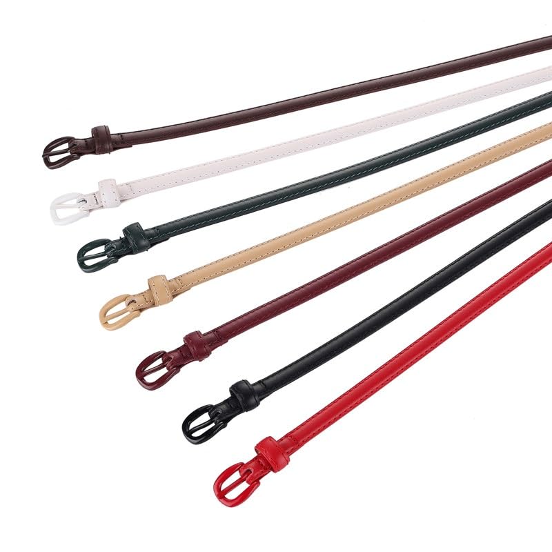 Cowhide Thin Belt For Women's Decoration Suit With Dress Shirt Waist Up Versatile Thin Belt For Women's(D)3