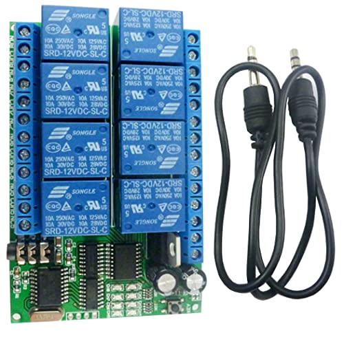 eletechsup DC 12V 8 Channels DTMF Relay MT8870 Decoder Phone Remote Control Switch (8CH MT8870 Decoder Relay, 1)