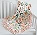 Sahaler Floral Minky Blanket Baby Girl Dot Ruffle Blankets Infants Toddlers Girl's Soft Throw Comfortable, (Secret Garden)