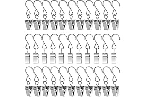 50PCS Curtain Clips with S Hooks: Perfect for Hanging & Wiring Solutions