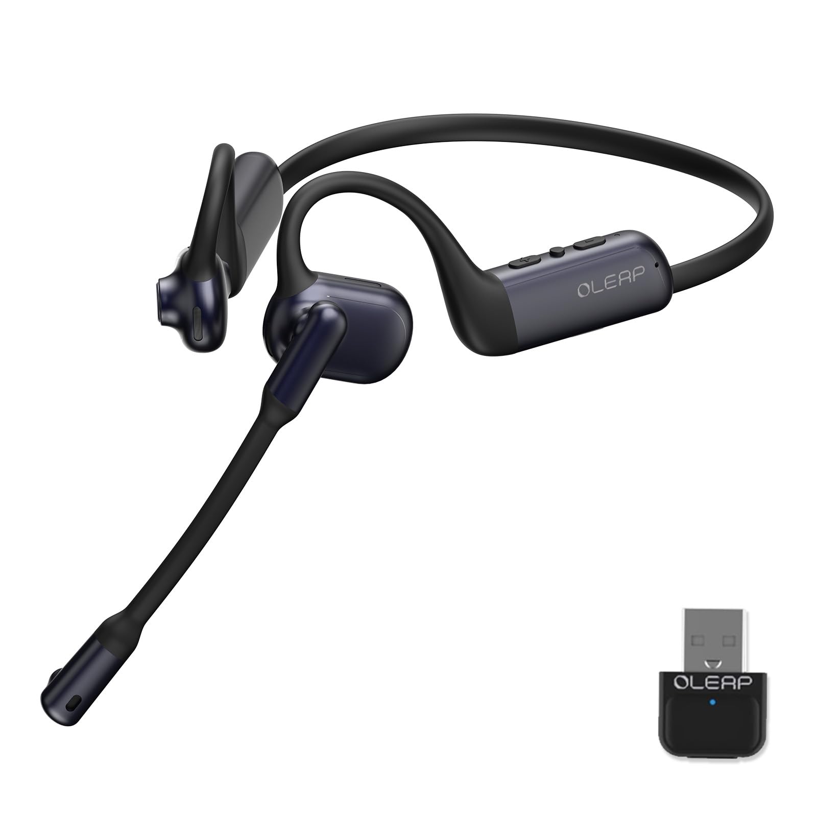 pro bluetooth wireless open ear headphones with boom microphone