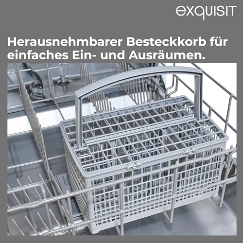 Exquisit PLUS Geschirrspüler 60 cm, 12 Maßgedecke, Unterbaufähig, Startzeitvorwahl, 11 Liter, GSP56312-030E weiss