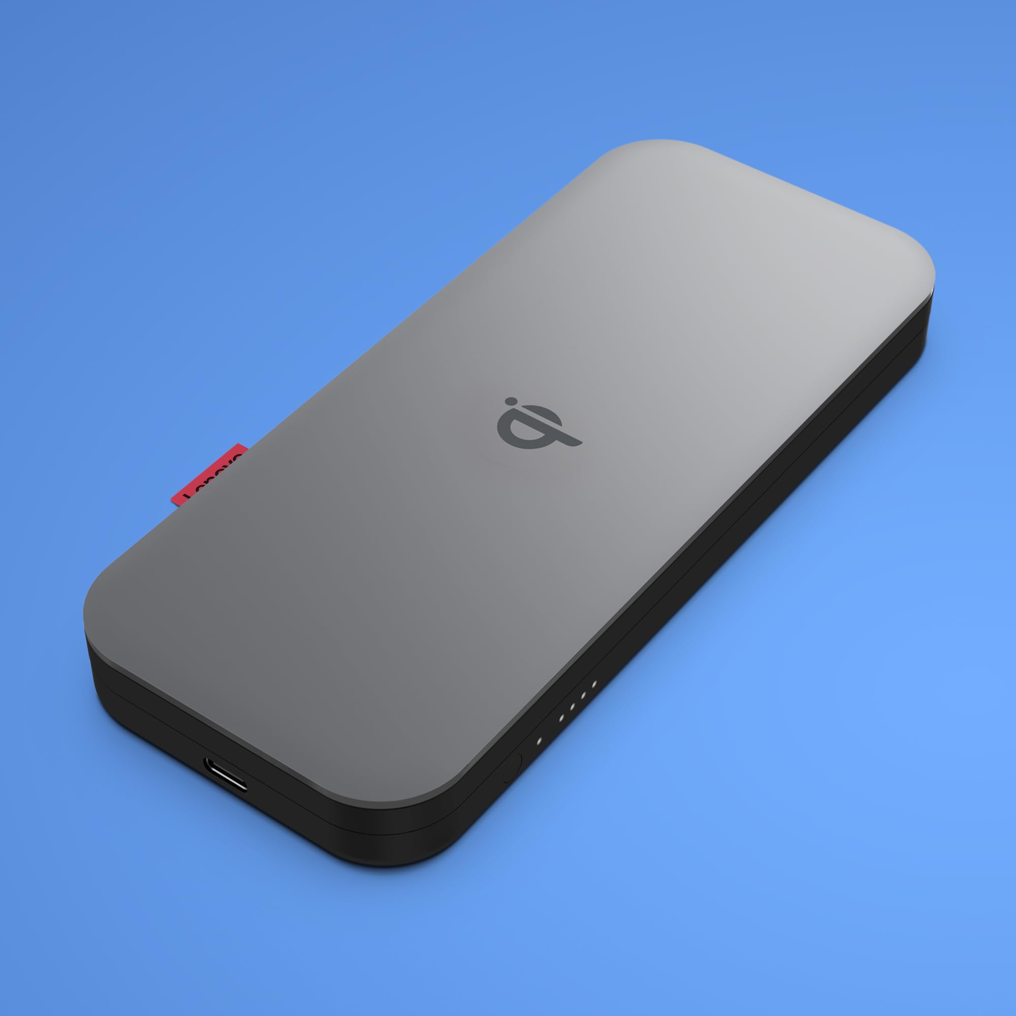 Lenovo Go Power Bank Wireless 10.000 mAh – Qi 15W, USB-C 30W, Ricarica Rapida 3 Dispositivi, Pass-Through, Compatibile PD 3.0, Protezione Integrata – Nero