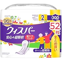 ウィスパー 超吸収 24枚入り23個 Amazon | [大容量]ウィスパー 安心の超吸収 300cc 52枚 (尿漏れパッド