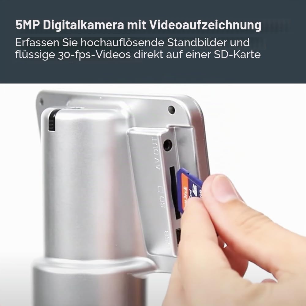 Celestron 44347 TetraView LCD Digitales Touchscreen-Mikroskop, 40- bis 400-fache Vergrößerung, Schwarz/Silber