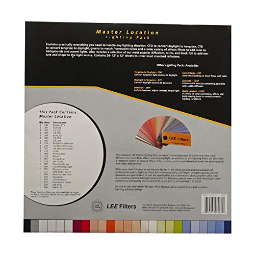 lee filters quick location - Lee Filters Master Location Pack, 36 Sheet Pack of Pre-cut 10 x 12 inches for Color Correcting, Light Shaping Tools & Color Effects Lighting Filters