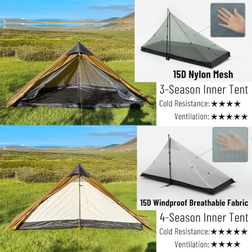 Carpa ultraligera de mochilero para 1-2 personas miniatura 3