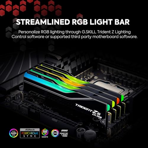Image of G.SKILL Trident Z5 CK RGB Series (Intel XMP 3.0) DDR5 RAM 48GB (2x24GB) 8200MT /s CL40-52-52-131 1.40V Desktop Computer Memory CUDIMM - Mirror Black (F5-8200C4052G24GX2-TZ5CRK)