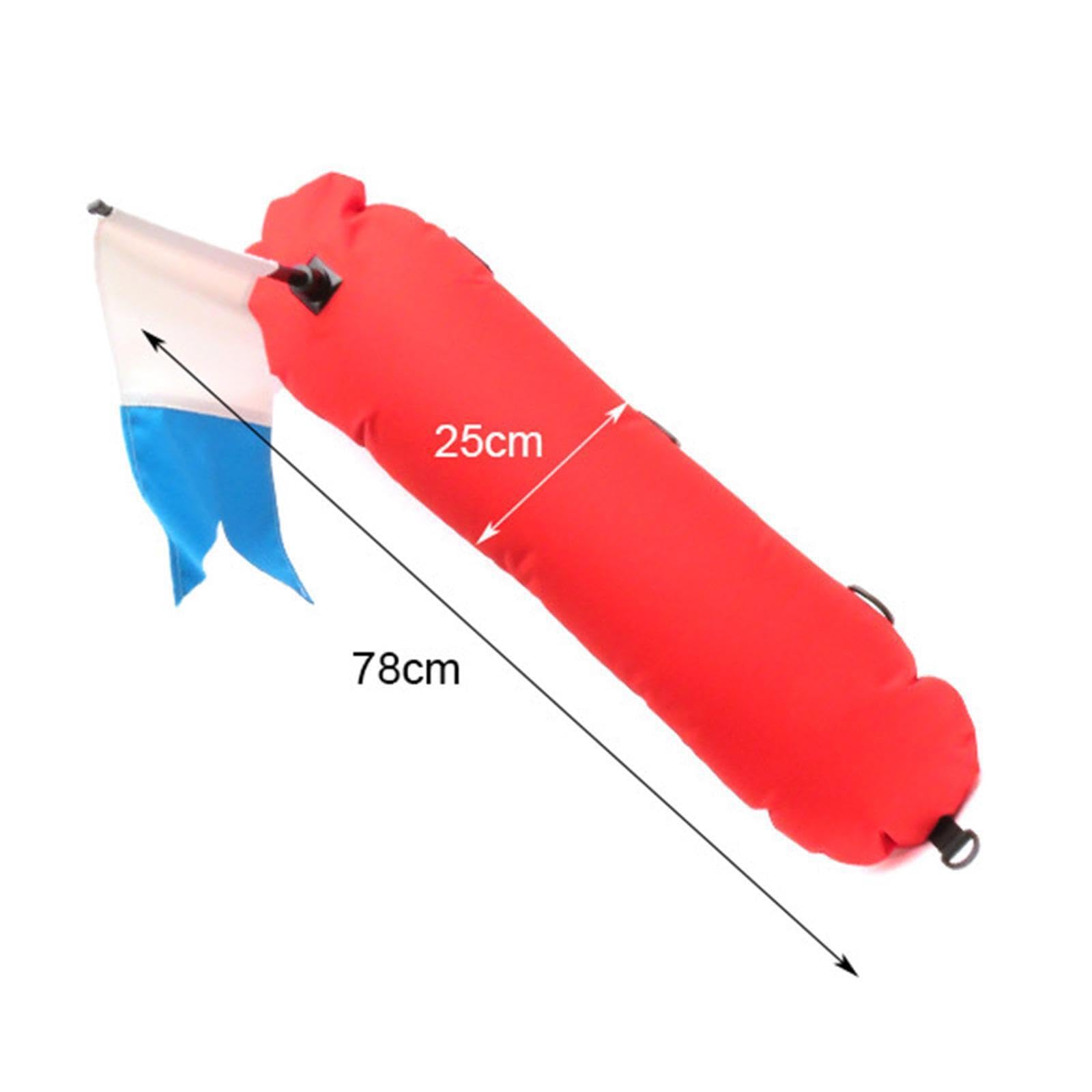 Señal de boya de inflado de Buceo para señalización confiable, boya de torpedos de Nailon de Alto Rendimiento, Bandera de Bola Flotante