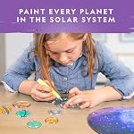 National Geographic Kids Window Art Kit - Stained Glass Solar System Arts & Crafts Kit with Glow in The Dark Planets, Suncatchers, Space Room Décor