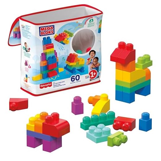 Mega Bloks DCH55 - Bausteinebeutel Medium mit 60 Bausteine, grundfarben