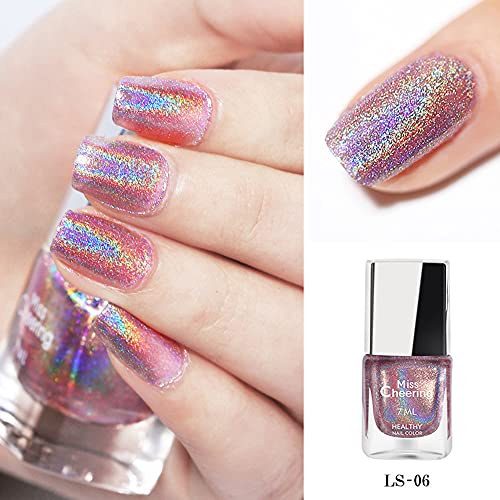 8 Farben Laser Nagellack, Pretty Shiny Mirror Glitter Holographic Langlebiger Nagellack, Holographischer Nagellack 7ml… – Bild 3