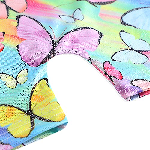 Leotards for Girls Gymnastics Toddler Dance Biketards Mermaid Unicorn Athletic Dance Wear Shiny Rainbow Blue Hotpink