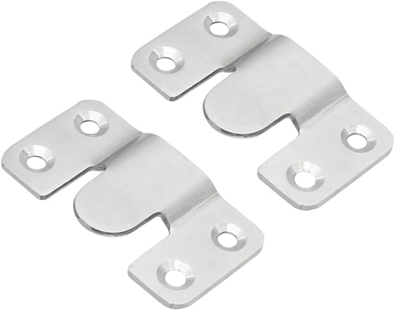 Kyuepong One Color Interlock Hanging Buckle, 2Pairs Stainless Steel Picture Frame Hanger Photo Display Hooks Bed Interlocking Hanging(L Stainless Steel)