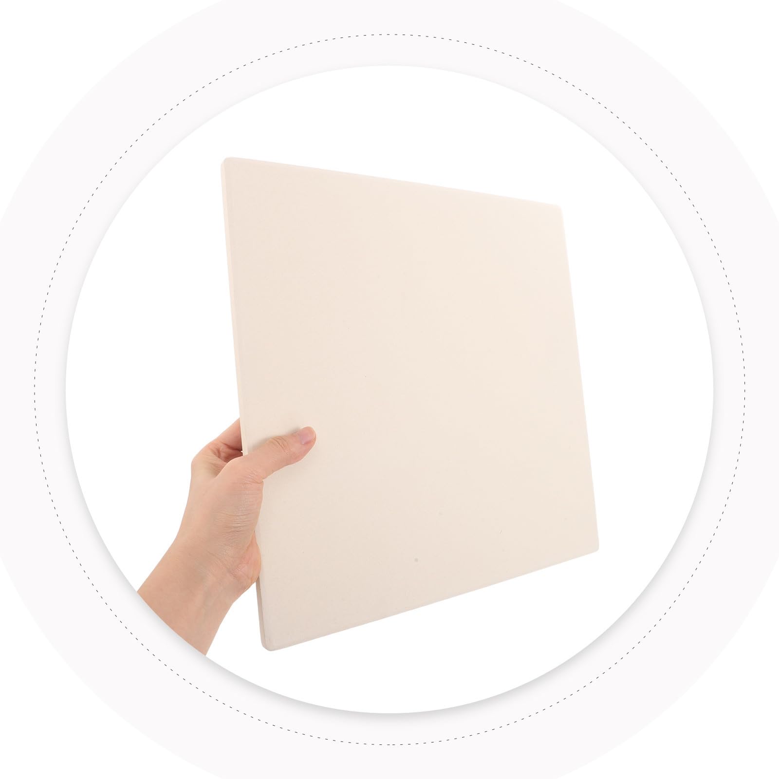Pietra per Pizza Quadrata in Cordierite, Beige, per Forno e Barbecue | Superficie Resistente ai Graffi E’usura, Distribuzione Uniforme del Calore, Facile da Pulire