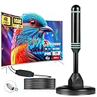 TV Antenna Indoor Antenna for Smart TV for Long Range Reception and All Smart TVs HD Digital Antenna with Amplifier Signal Booster for Local Channels Supports 4K 1080p(Blue)