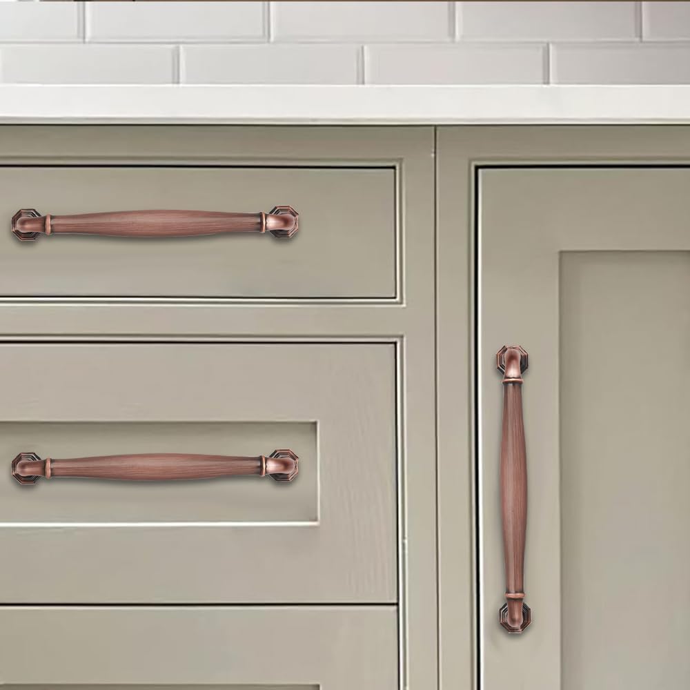 KHTUMEWARE-80324 Brushed Antique Copper Appliance Pulls CTC 12 in (305 mm) in Brushed Antique Copper — KHTUMEWARE