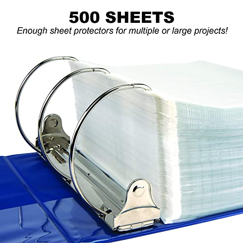 Integrity 500 Count Sheet Protectors For 3 Ring Binder 8.5 X 11 Inch Clear Page Protectors, Top Loading Paper Protector Letter Size, Plastic Sleeves For Binders #TOP2