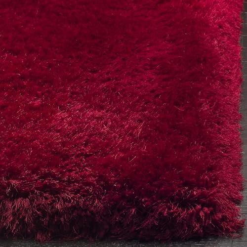 Image of Handmade 2 inch Pile Height Super Soft Touch Export Quality Plain shag Carpets for Home Size 5 X 8 Feet Color Maroon