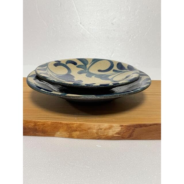 Amazon.co.jp: 沖縄 やちむん 5寸皿 6寸皿 セット 北窯 コバルト