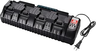 Taingwei N18 Battery Charger, 4-Ports Battery Charger Station Compatible with Milwaukee 18v Lithium Ion Battery and Tools