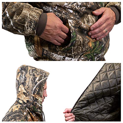 Hot Shot Men’s Insulated Twill Camo Hunting Jacket, Realtree Edge Camo With Cotton Shell, For Cold Weather, Bird And Deer Hunting, Medium #TOP4