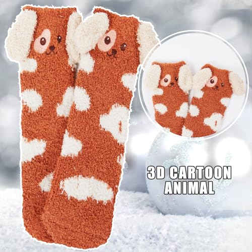 Image of Benefeet Sox Cute Fuzzy Socks for Women Girls - Fluffy Cozy Warm Winter Funny Animal Slipper Plush Sleeping Socks