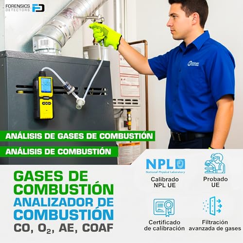 Analizador de gases de escape HVAC con sonda de medición de CO, O2 y COAF 3