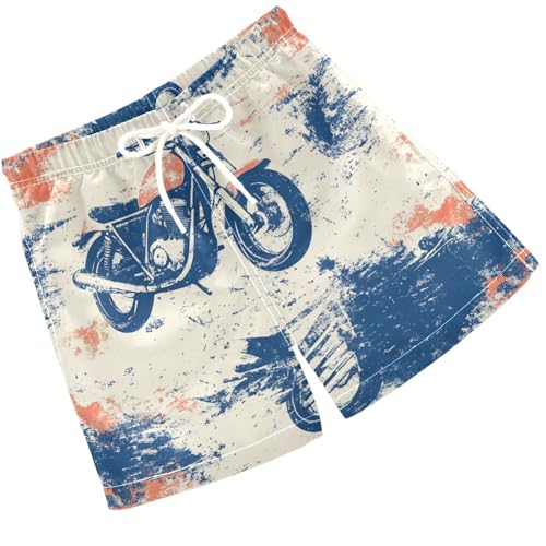 Pigsaly Boys' Swim Board Shorts Retro Motorcycles Boy's Swim Trunks Kids Swimwear 3T Multicolor