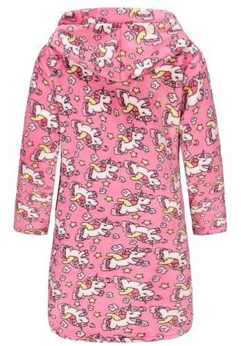 Image of Kids Hooded Bathrobe Girls Soft Plush Hooded Flannel Pajamas Sleepwear Boys Spa Robe