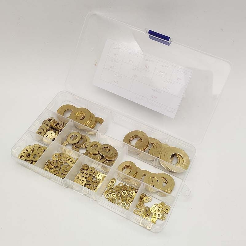Kit 350pcs Arandelas for para planas for para latón 2mm-14mm Antióxido