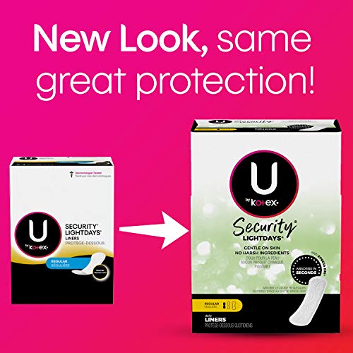 U By Kotex Lightdays Panty Liners, Regular, Unscented, 516 Count (4 Packs Of 129) (Packaging May Vary) #TOP1