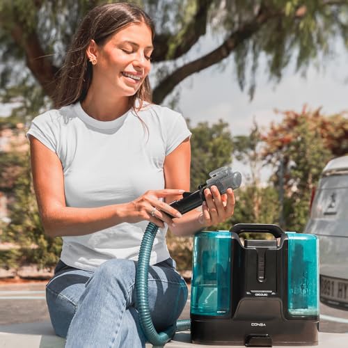 Cecotec Limpiador Aspirador de Tapicerías y Alfombras sin Cable Conga Carpet&Spot Clean Liberty. 150W, Autonomía 30 mins, 2 Depósitos, Pulverizador de Agua y Accesorio Limpia Ventanas