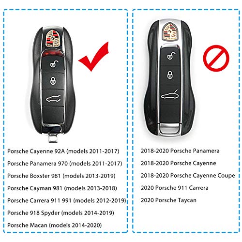 Jaronx 3Pcs Remote Key Covers For Boxster Turbo Cayenne Panamera Macan Cayman 911,Glossy Silver Key Fob Shell Cover Painted Keyless Entry Skin Protectors #TOP5