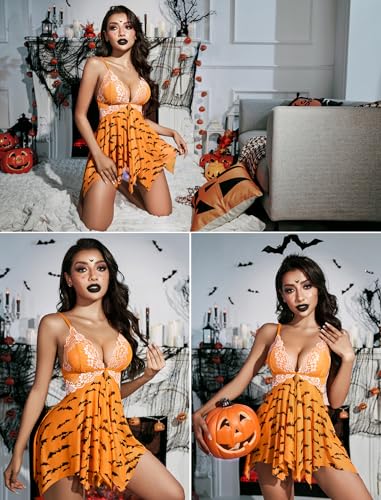 Image of Avidlove Women Lace Lingerie Front Closure Babydoll V Neck Nightwear Sexy Chemise Nightie