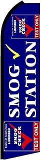Smog Station Feather Flag | 3ft W x 11.5ft H | Durable Super-Knit Polyester | Outdoor Advertising Banner Flag for Promotions