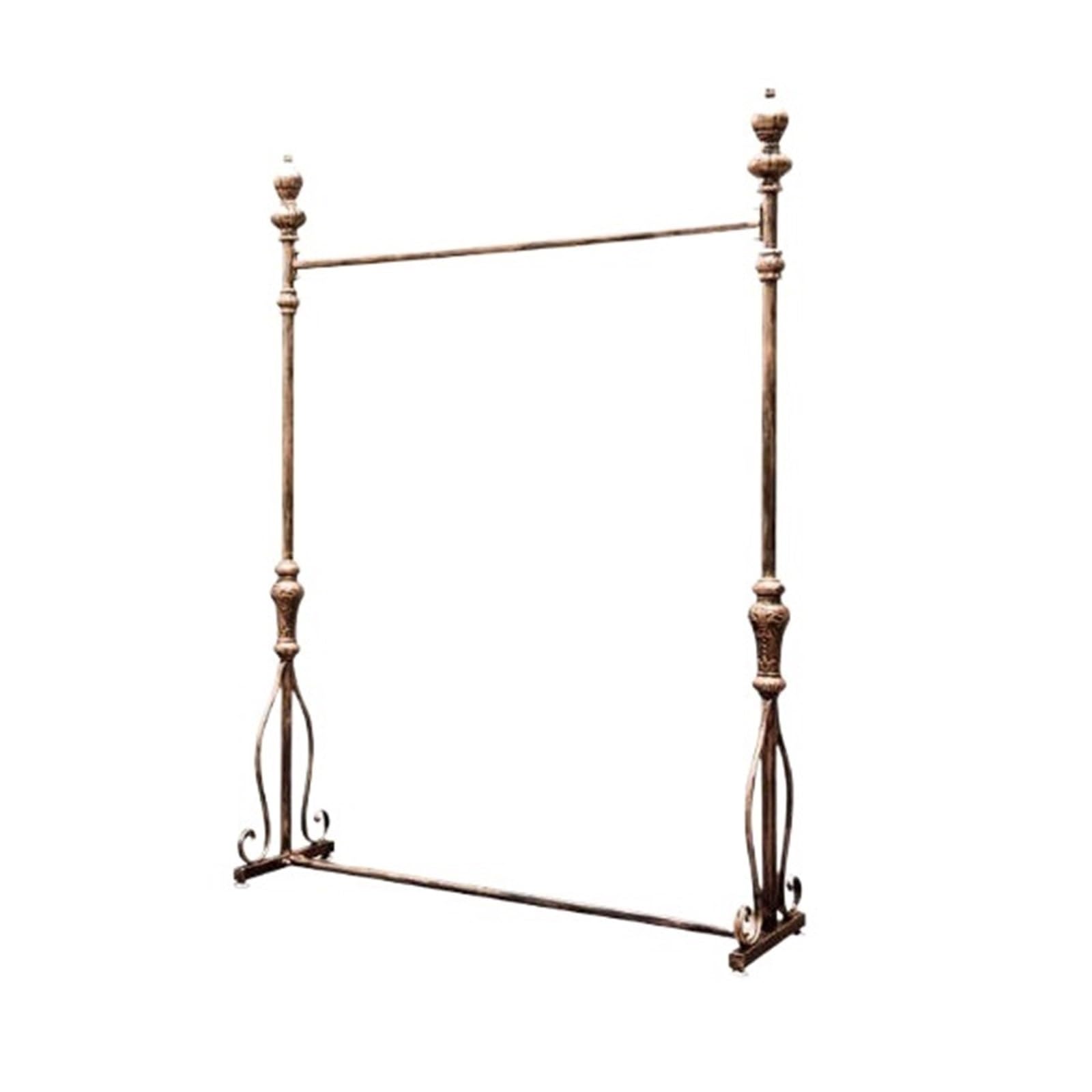 LJHFG63KUYT Clothes Rack Antique Bronze European Iron Vertical Stand, Used for Clothing Display Display Stand(Small)