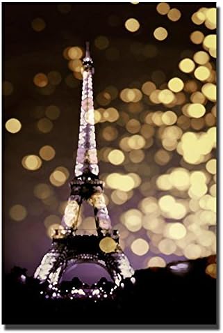 Icon - Paris by Kate Carrigan - Lienzo giclée personalizado envuelto en galería (36 x 24 pulgadas, listo para colgar)