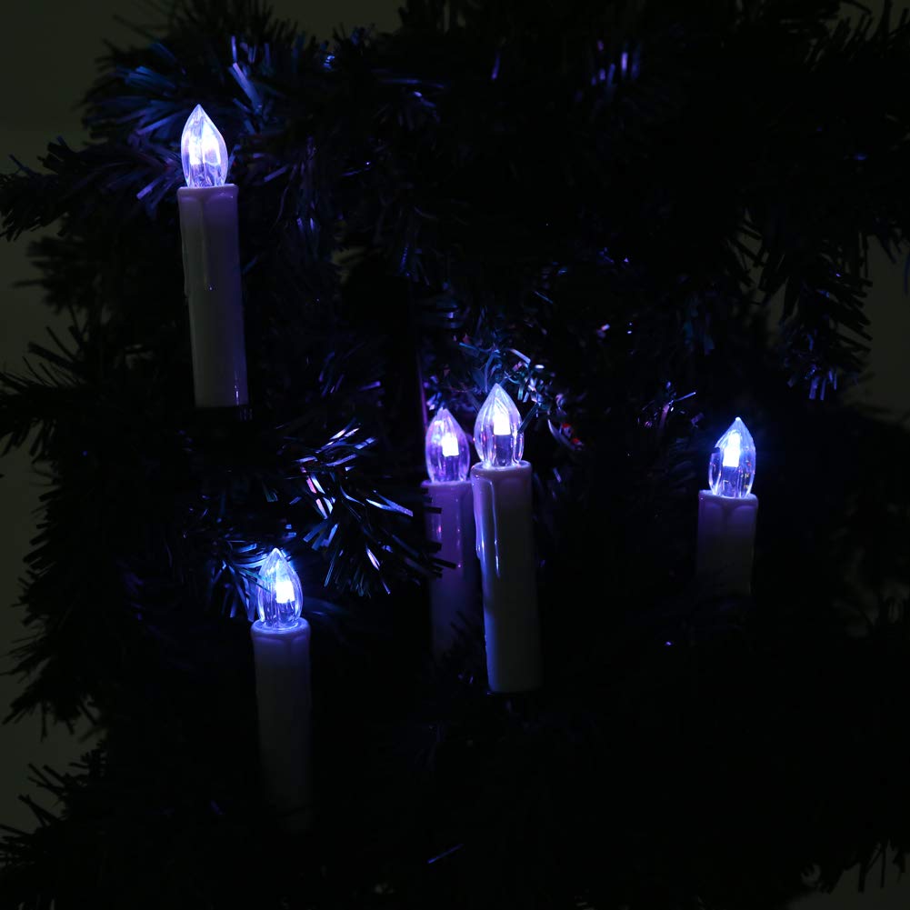 Lampadina tremolante realistica e Luminosa a lume di Candela a LED Senza Fiamma a Batteria per celebrazioni stagionali e Festival, Confezione da 10