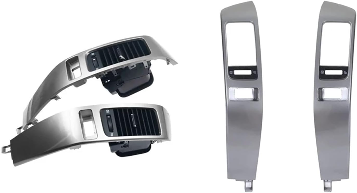 Left+Right Dashboard Air Vent Panel Land Cruiser Prado 120 2003-2009 55474-60040, 55475-60040 Replacement Parts(Silver B)