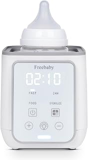 Freebaby Bottle Warmer,Fast Baby Bottle Warmer for Breast Milk & Formula, Accurate Temperature Control,Milk Warmer for All Bottles, Easy to use,24H Keep, Thawing, Sterilizing & Food Heating（Gray）