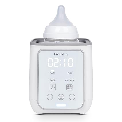 Freebaby Bottle Warmer,Fast Baby Bottle Warmer for Breast Milk & Formula, Accurate Temperature Control,Milk Warmer for All Bottles, Easy to use,24H Keep, Thawing, Sterilizing & Food Heating（Gray）