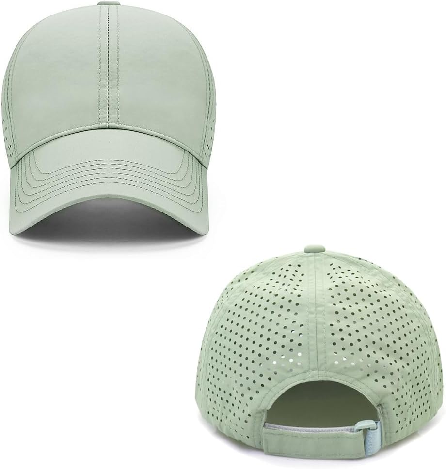 Quick Dry Baseball Cap Curved Brim Hat Laser Cut Mesh-Back Cap - Image 4