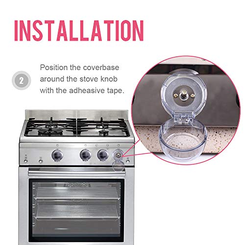 EUDEMON Clear 6pack Safety Children Kitchen Stove Gas Knob Covers (Grey)