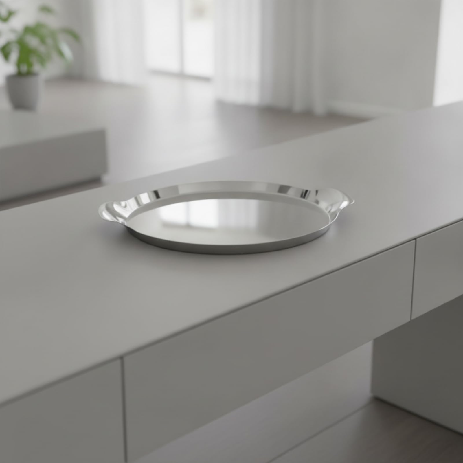 Banja Servir Acero Inoxidable Pulida Fuente Vajilla para Anfitrionas, Cafetería, 31 24 2 Cm