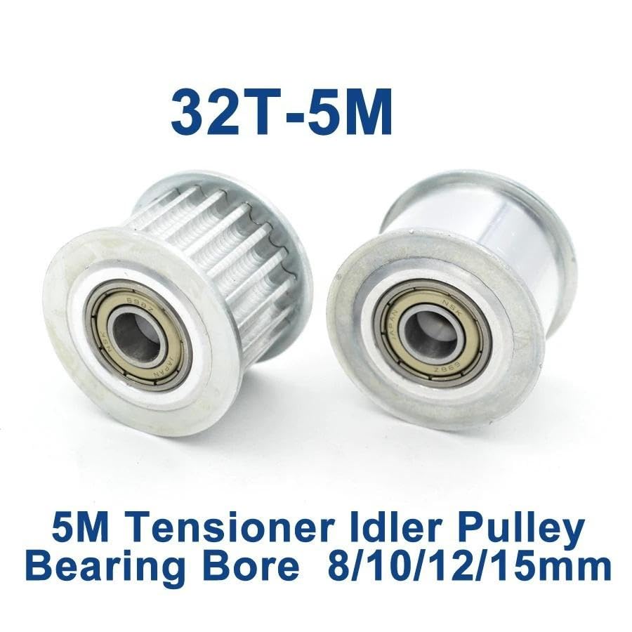 Polea loca 32T HTD5M de 20mm con rodamiento interior de 15mm para transmisiones industriales 2