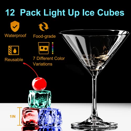 Cubos de hielo LED coloridos 12 piezas impermeables miniatura 2